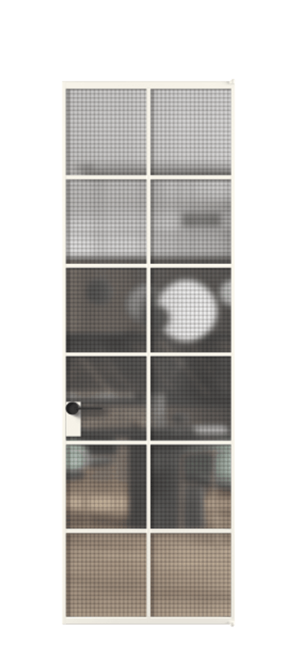 Алюминиевая дверь АЛПЛ040.05 Алюминий пудровый белый Декоративное стекло с сеткой "Mesh silver", триплекс. Без короба АПБЛ Цена 141680 Стоимость комплекта двери включает:
1. Полотно (600/650/700/750/800/850/900/950*2000-2400 мм).
2. Короб
3. Комплект фурнитуры (2 торцевые петли и магнитный замок с ответной планкой). Фабрика дверей Волховец 8 (800) 551 43 19 Алюминиевая дверь АЛПЛ040.05 Алюминий пудровый белый Декоративное стекло с сеткой "Mesh silver", триплекс Цена 141680 | Volhovec