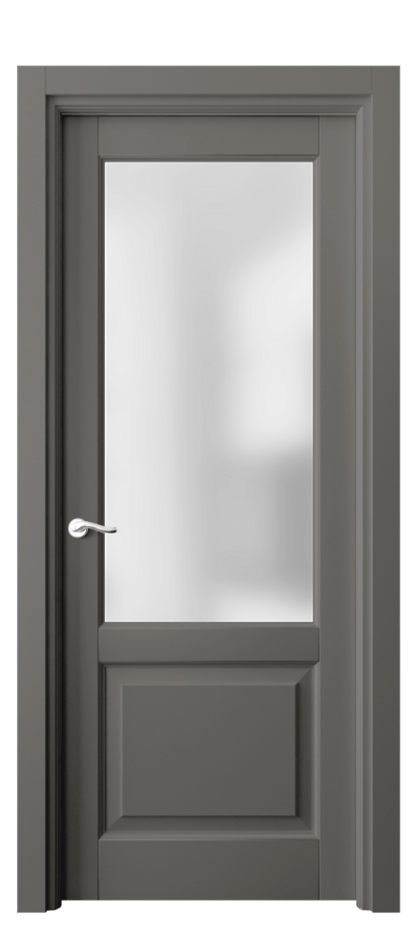 Межкомнатная дверь Лигнум 0740 Матовый классический серый Сатинированное стекло Цена 104610 ₽ | Volhovec