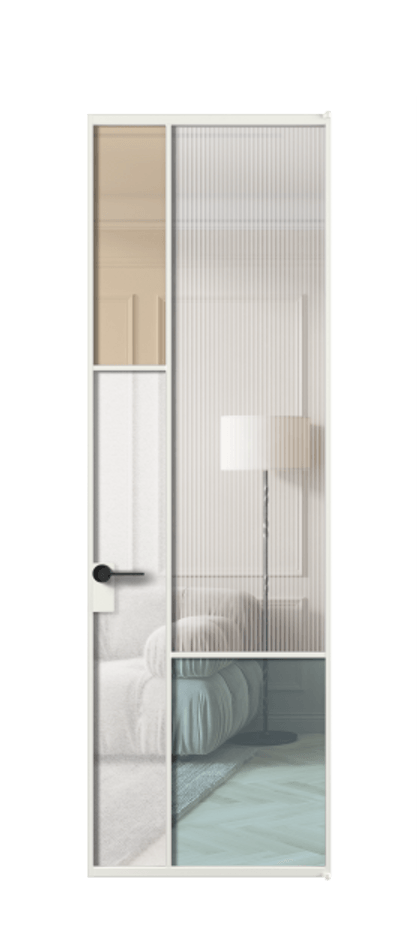 Межкомнатная дверь Mosaic АЛПЛ041.13 Алюминий светло-серый Комбинация стекол Группы 1 и Группы 3 Цена 180460 ₽ | Volhovec