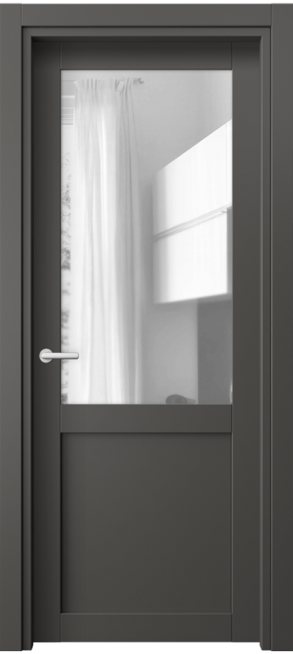 Межкомнатная дверь Neo 2122 ПЭТ графитовый Прозрачное стекло, триплекс Цена 32020 ₽ | Volhovec