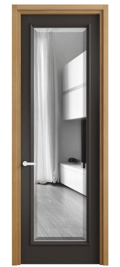 Дверь межкомнатная Charm 6702 Бук антрацит Двустороннее зеркало с фацетом, триплекс, 8 мм Узкий классический наличник БНМ Цена 101599 ₽ Наличники уже входят в базовый комплект. Фабрика дверей Волховец 8 (800) 551 43 19 Межкомнатная дверь Charm 6702 Бук антрацит Двустороннее зеркало с фацетом, триплекс, 8 мм Цена 101599 ₽ | Volhovec