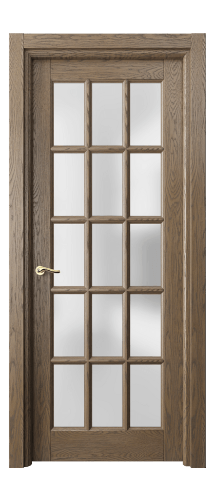 Межкомнатная дверь Lignum 0708 Дуб мраморный брашированный Сатинированное стекло Цена 181960 ₽ | Volhovec