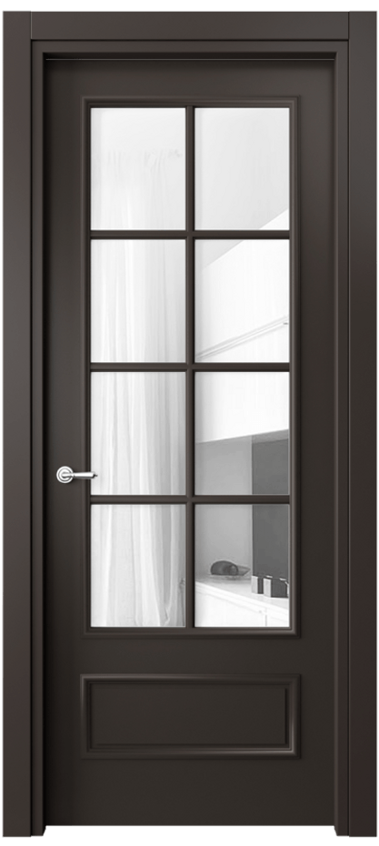 Межкомнатная дверь Paris 8112 Матовый антрацит Прозрачное стекло, 4 мм Цена 76020 ₽| Volhovec