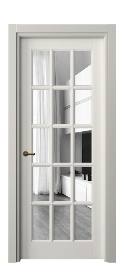 Межкомнатная дверь Toscana Grigliato 6311 Бук пудровый белый Двустороннее зеркало, триплекс Цена 123060 ₽ | Volhovec