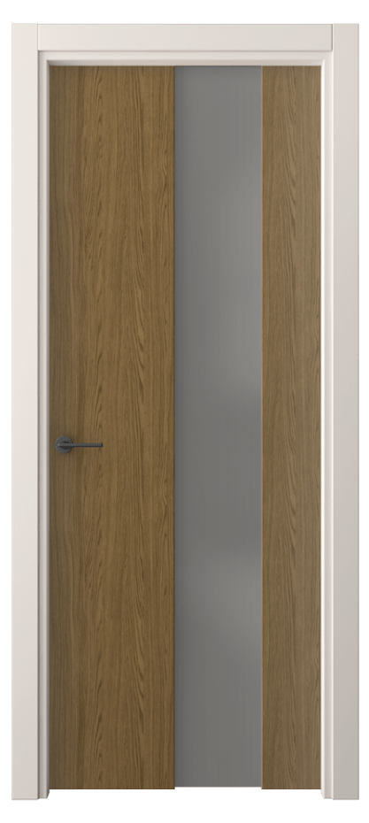 Межкомнатная дверь Freedom 4226 Торфяной дуб Сатинированное серое стекло, триплекс, 8 мм Цена 40210 ₽ | Volhovec