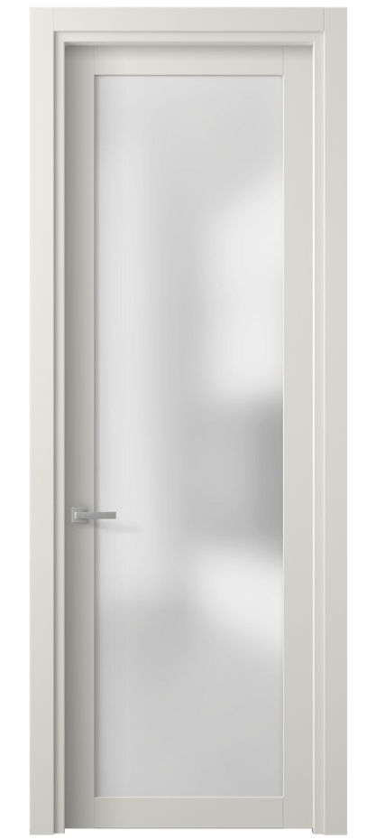 Межкомнатная дверь Планум 2102 ПЭТ белоснежный Сатинированное стекло Цена 30420 ₽ | Volhovec