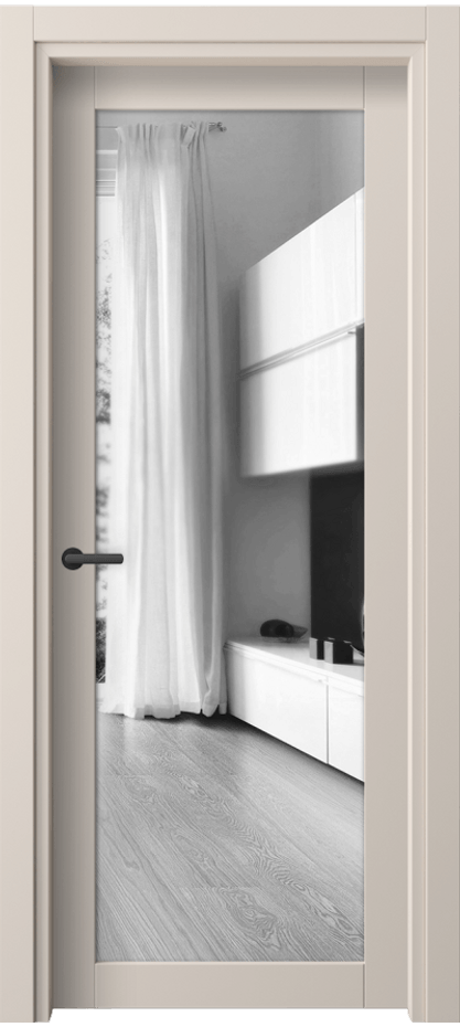 Межкомнатная дверь Neo 2102 ПЭТ пудровый бежевый Двустороннее зеркало, триплекс Цена 35380 ₽ | Volhovec