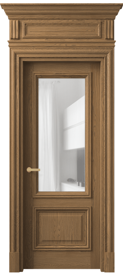 Межкомнатная дверь Антик 7302 Дуб мускатный матовый Рифлёное стекло "Дюна", триплекс Цена 295840 ₽ | Volhovec