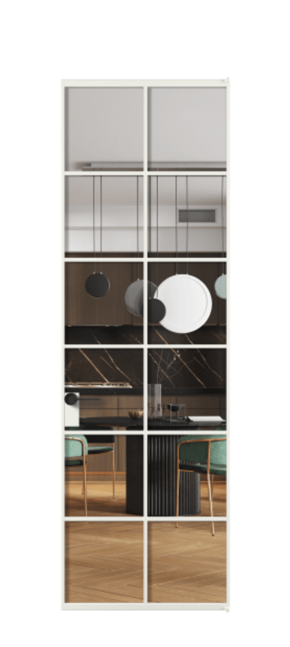 Алюминиевая дверь АЛПЛ040.05 Алюминий светло-серый Прозрачное стекло "Кристал Вижн", калёное Цена 148420  | Volhovec