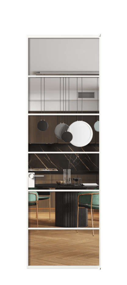 Алюминиевая дверь АЛПЛ040.04 Алюминий Белый Прозрачное стекло "Crystal Vision", калёное Цена 160090  | Volhovec