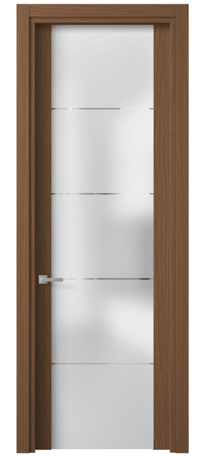 Межкомнатная дверь Планум 4114 Дуб шоколадный матовый Сатинированное стекло с гравировкой «КВАДРО», триплекс Цена 93720 ₽ | Volhovec