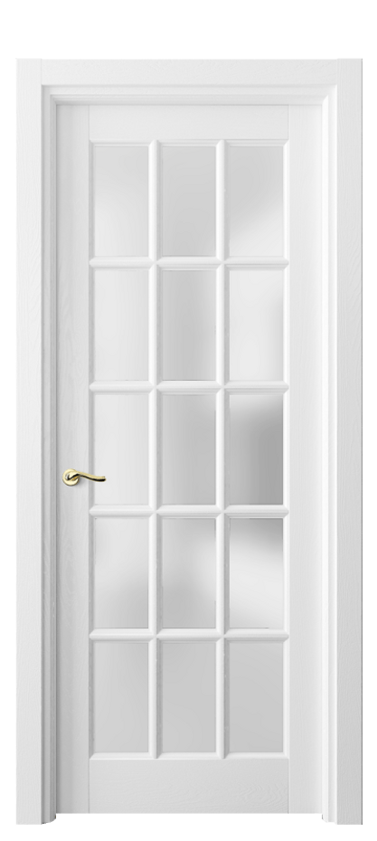 Межкомнатная дверь Лигнум 0708 Дуб белоснежный Сатинированное стекло Цена 171820 ₽ | Volhovec