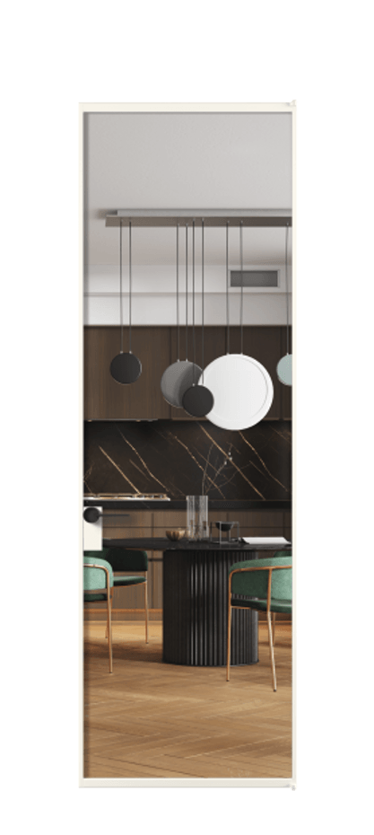 Алюминиевая дверь АЛПЛ040.01 Алюминий пудровый белый Прозрачное стекло "Crystal Vision", калёное Цена 153060  | Volhovec