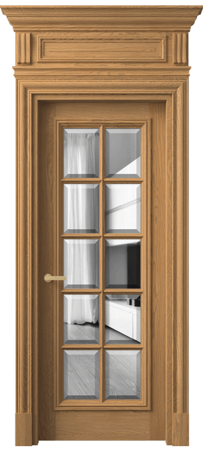 Межкомнатная дверь Antique 7310 Дуб пшеничный матовый Двустороннее зеркало с фацетом, триплекс Цена 312430 ₽ | Volhovec