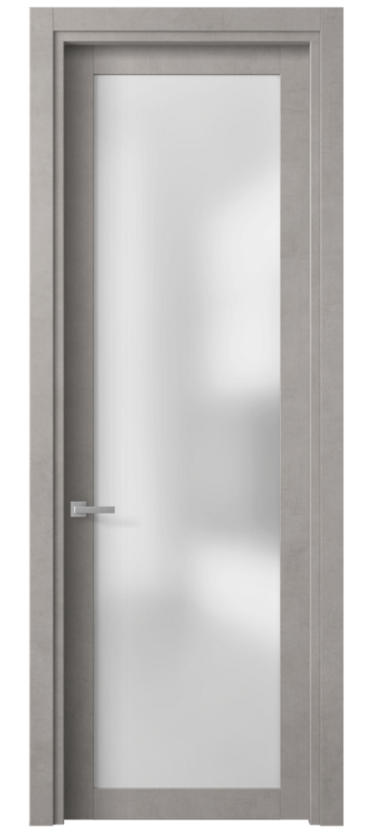 Межкомнатная дверь Планум 2102 Леон серебро Сатинированное стекло Цена 38379 ₽ | Volhovec