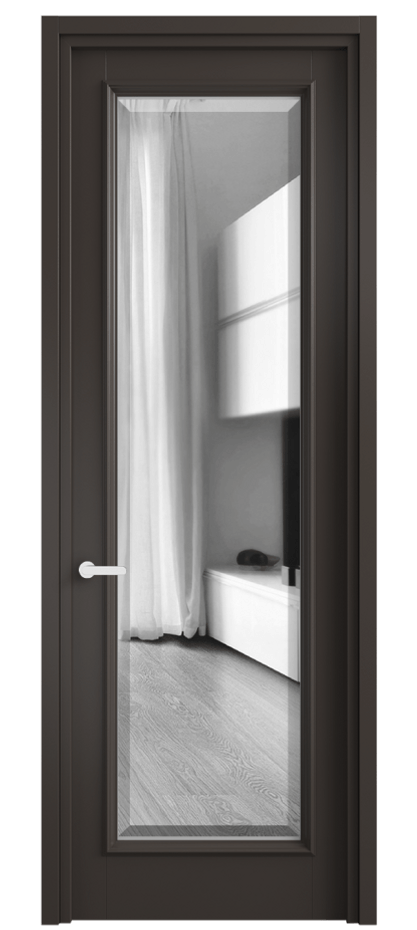 Межкомнатная дверь Шарм 6702 Матовый антрацит Двустороннее зеркало с фацетом, триплекс Цена 110990 ₽ | Volhovec