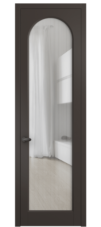 Межкомнатная дверь Palazzo 6804 Матовый антрацит Рифлёное стекло "Moru", триплекс Цена 110280 ₽ | Volhovec