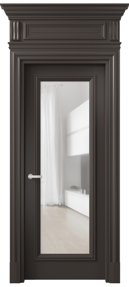 Межкомнатная дверь Antique 7300 Бук антрацит Рифлёное стекло "Дюна", триплекс Цена 177040 ₽ | Volhovec