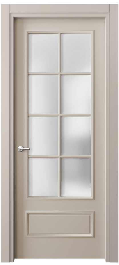 Межкомнатная дверь Paris 8112 Матовый светло-бежевый Сатинированное стекло Цена 76020 ₽| Volhovec