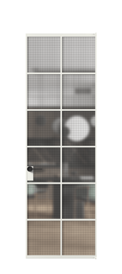 Алюминиевая дверь АЛПЛ040.05 Алюминий светло-серый Декоративное стекло с сеткой "Mesh silver", триплекс. Без короба АССР Цена 141680 Стоимость комплекта двери включает:
1. Полотно (600/650/700/750/800/850/900/950*2000-2400 мм).
2. Короб
3. Комплект фурнитуры (2 торцевые петли и магнитный замок с ответной планкой). Фабрика дверей Волховец 8 (800) 551 43 19 Алюминиевая дверь АЛПЛ040.05 Алюминий светло-серый Декоративное стекло с сеткой "Mesh silver", триплекс Цена 141680 | Volhovec