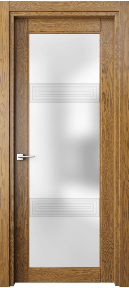 Межкомнатная дверь Эго 6112 Дуб медовый Сатинированное стекло "3Д" Цена 133540 ₽ | Volhovec