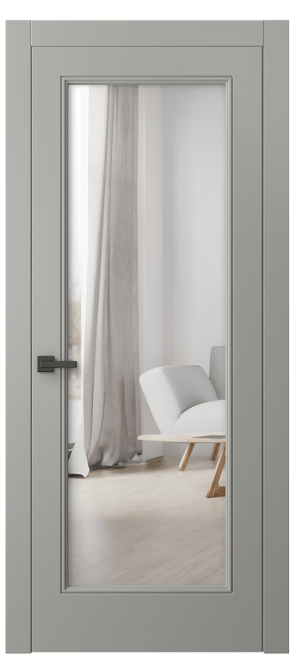Межкомнатная дверь Linea 8300 Матовый нейтральный серый Двустороннее зеркало, триплекс Цена 80530 ₽ | Volhovec
