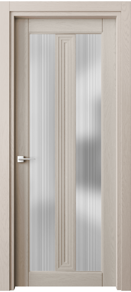 Межкомнатная дверь Эго 6122 Дуб светло-бежевый Сатинированное стекло "Дождь" Цена 133540 ₽ | Volhovec