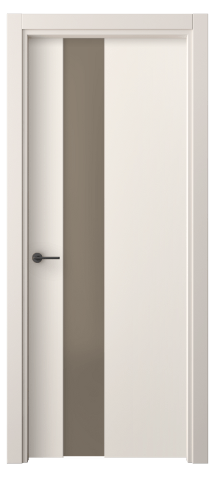 Межкомнатная дверь Фридом 4224 ПЭТ кремово-белый Сатинированное бронзовое стекло, триплекс Цена 36410 ₽ | Volhovec