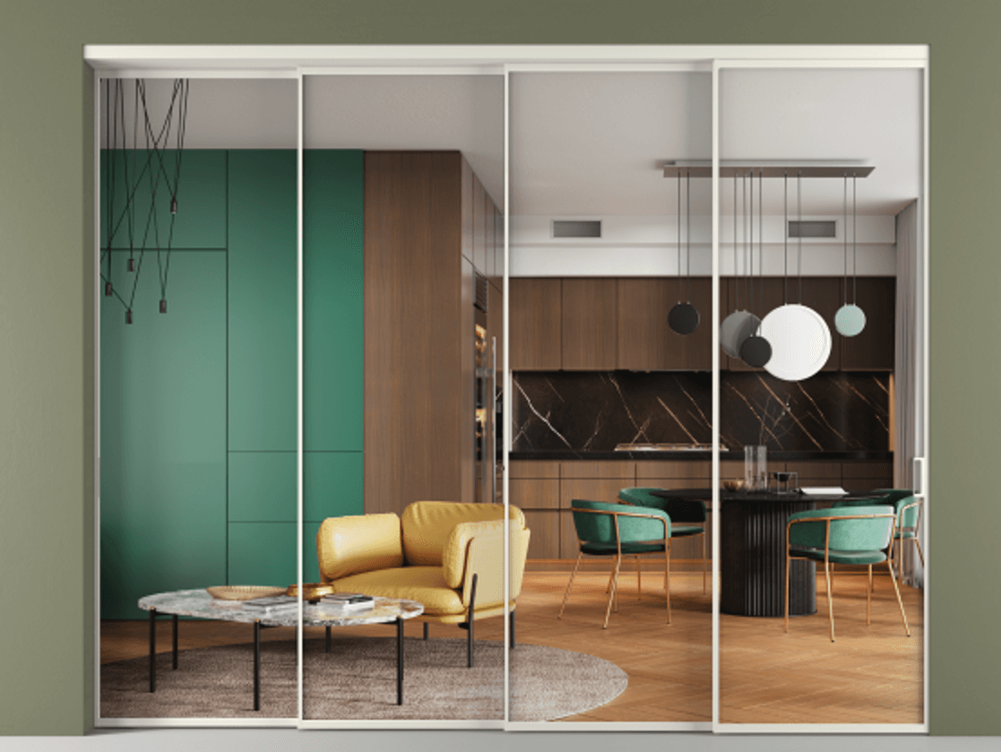 Перегородка Formato внутри проёма телескопик синхро 3 АЛПР 040.01 Алюминий Белый Прозрачное стекло "Crystal Vision", калёное, 6 мм. Скрытый короб БЕЛ Цена 507260 ₽ 1. Полотно 4 шт.  (800/2100 мм)
2. Комплект установки раздвижной системы
3. Базовый комплект фурнитуры
4. Комплект фурнитуры телескопик синхро-3
5. Ручка RONDO
. Фабрика дверей Волховец 8 (800) 551 43 19  Перегородка Formato внутри проёма телескопик синхро 3 АЛПР 040.01 Алюминий Белый Прозрачное стекло "Crystal Vision", калёное, 6 мм Цена 507260 ₽ | Volhovec