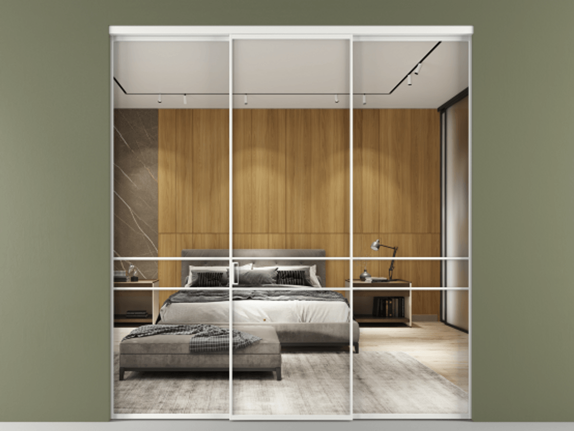 Перегородка Formato внутри проёма трёхстворчатая АЛПР 040.02 Алюминий белоснежный Двустороннее зеркало, триплекс 6 мм, триплекс 6 мм.  Цена 290430 ₽ 1. Полотно 3 шт.  (800/2100 мм)
2. Комплект установки раздвижной системы
3. Базовый комплект фурнитуры
4.Ручка RONDO. Фабрика дверей Волховец 8 (800) 551 43 19  Перегородка Formato внутри проёма трёхстворчатая АЛПР 040.02 Алюминий белоснежный Двустороннее зеркало, триплекс 6 мм, триплекс 6 мм Цена 290430 ₽ | Volhovec