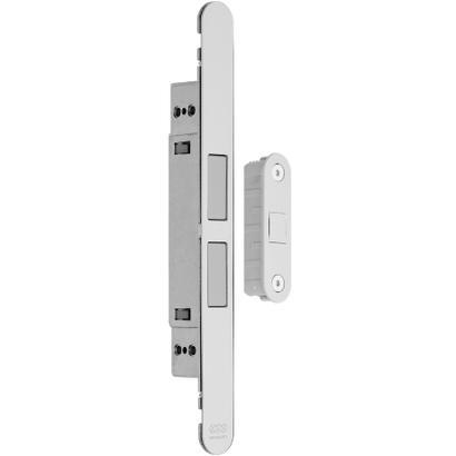 Фурнитура для дверей Замок AGB Touch с ответной планкой. Цвет Матовый хром. Коллекция Замок AGB Touch с ответной планкой. Картинка.