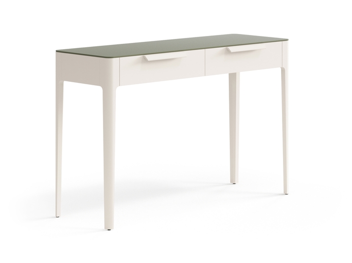 Мебель Консоль Piega 2 ящика. Цвет Матовый бежево-серый. Материал Гладкая эмаль. Коллекция Консоль Piega 2 ящика. Картинка.