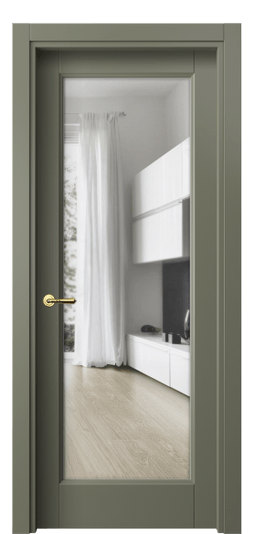 Межкомнатная дверь 1402 МОТ Прозрачное стекло. Цвет Матовый оливковый тёмный. Материал Гладкая эмаль. Коллекция Galant. Фото. Дверь межкомнатная 1402 МОТ Прозрачное стекло. Цвет Матовый оливковый тёмный. Материал Гладкая эмаль. Коллекция Galant. Картинка.