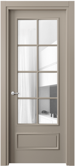 Межкомнатная дверь 8112 МБСК Прозрачное стекло. Цвет Матовый бисквитный. Материал Гладкая эмаль. Коллекция Paris. Фото. Дверь межкомнатная 8112 МБСК Прозрачное стекло. Цвет Матовый бисквитный. Материал Гладкая эмаль. Коллекция Paris. Картинка.