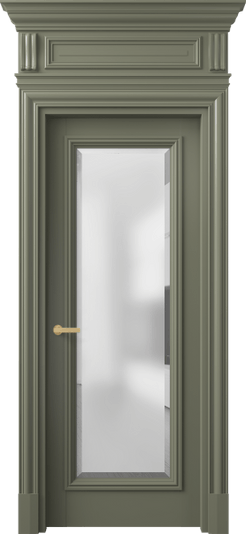 Дверь межкомнатная 7300 МОТ САТ-Ф. Цвет Матовый оливковый тёмный. Материал Гладкая эмаль. Коллекция Антик. Картинка.