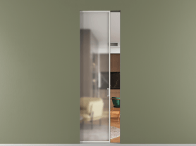 Алюминевая перегородка АЛПР 040.01 БЕЛ Matelux Crystal Vision. Цвет Алюминий Белый. Материал Алюминий. Коллекция Перегородка Formato скрытый пенал 1 створка. Картинка.