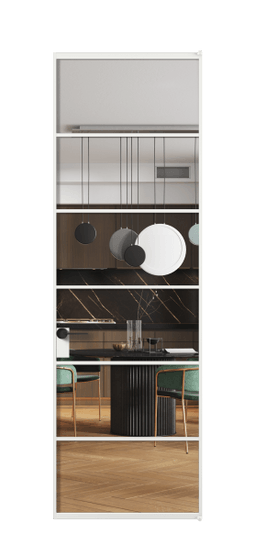 Дверь межкомнатная АЛПЛ040.04 Crystalvision АБЛ. Цвет Алюминий белоснежный. Материал Алюминий в эмали. Коллекция Formato. Картинка.