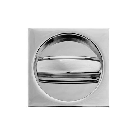 Ручки для дверей Ручка-квадрат для раздвижной двери с заверткой Квадра. Цвет Полированный хром. Коллекция Ручка-квадрат для раздвижной двери с заверткой Квадра. Картинка.