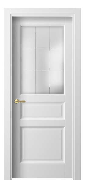 Дверь межкомнатная 1432 БШ Cатинированное стекло лофт. Цвет Белый шёлк. Материал Ciplex ламинатин. Коллекция Galant. Картинка.