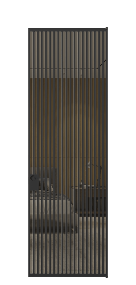 Дверь межкомнатная АЛПЛ040.07 Stopsol Bronze ЧЕР. Цвет Алюминий Черный. Материал Алюминий. Коллекция Formato. Картинка.